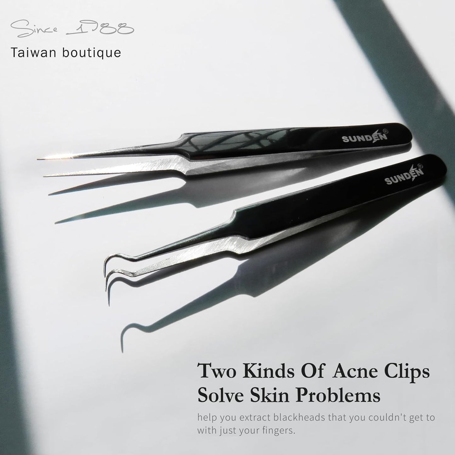 Blackhead Remover Tool, Stainless Steel Pimple Extractor Tweezers, SD2666